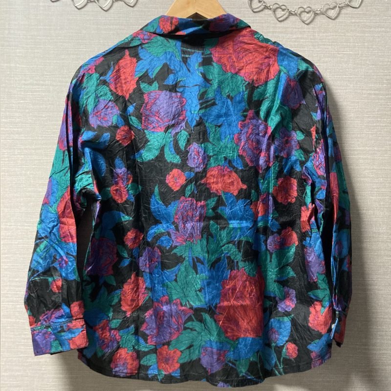 日本古著 ❁ 彩色玫瑰Disco襯衣 - Image 2