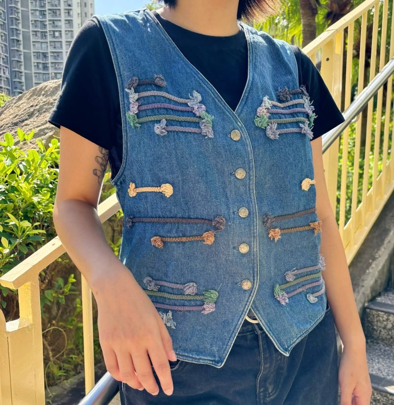 日本古著 ❁ 牛仔繩結馬甲